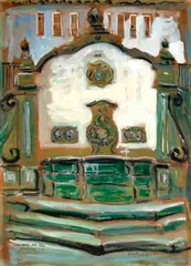 Chafariz, São João del Rei, MG by Renée Lefèvre, 1964, óleo sobre tela, offered Oct 2023