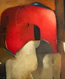 Dina Oliveira, Urucu, 1985, óleo sobre tela colado em duratex