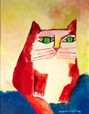 Aldemir Martins, Gatinho Vermelho, 1999, acrílica sobre tela