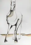 Cavalo de Raça by Aldemir Martins, 1977, nanquim e café sobre papel, offered Oct 2023