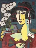 Jesus Fuertes, Florista, 1990, óleo sobre tela