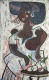 Jesus Fuertes, Mulata Sentada, 1987, óleo sobre tela