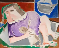 Menina com Boneca by Tito de Alencastro, 1979, Acrílica sobre tela, offered Oct 2023