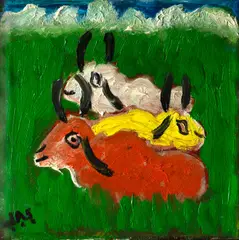 Bodes by José Antônio da Silva, pintura sobre azulejo, offered Oct 2023