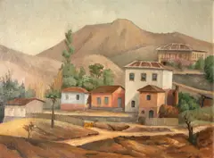 Paisagem by Alfredo Rizzotti, óleo sobre tela, offered Oct 2023