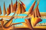 Eliana Minillo, E La Nave Va, 2018, óleo sobre tela