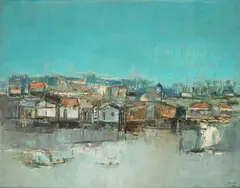 Alagados by Jenner Augusto, 1964, óleo sobre tela, offered Oct 2023