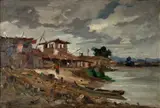 Arcangelo Ianelli, Paisagem Vila Guilherme, SP, 1949, óleo sobre tela