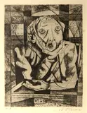 Candido Portinari, Homem na Janela, 1946, gravura a água-forte sobre papel
