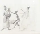 Fiandeiras e Mulher com Criança no Colo by Candido Portinari, 1956, grafite sobre papel, offered Oct 2023