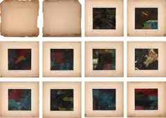 Álbum Com 10 Trabalhos Sobre Tela - Da Série "O Dia Tem 24 Horas, a Hora 60 Minutos, o Minuto 60 Segundos, O Segundo..." by Nelson Leirner, 1968, óleo sobre tela colada em papel, offered Oct 2023