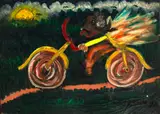 José Antônio da Silva, Anjo de Bicicleta, 1985, óleo sobre tela