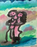 José Antônio da Silva, Casal, 1985, guache sobre papel