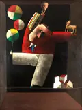 Inos Corradin, Malabaristas, óleo sobre tela