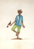 Clóvis Graciano, Homem e Pássaro, serigrafia sobre papel