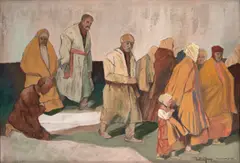 John Graz, Peregrinos, 1978, óleo sobre placa