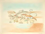 Tarsila do Amaral, Paisagem Rural, litogravura