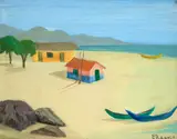 Francisco Rebolo, Paisagem, óleo sobre eucatex