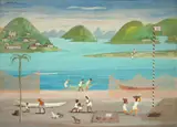 Fulvio Pennacchi, Aldeia de Pescadores, 1979, óleo sobre tela