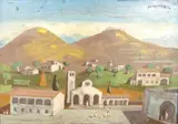 Fulvio Pennacchi, Paisagem com Casas, 1978, óleo sobre duratex