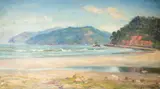 Benedito Calixto, Praia do Gonzaguinha, 1922, óleo sobre tela