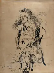 Flavio De Carvalho, Figura Feminina, 1957, nanquim sobre papel