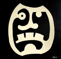 Máscara by Niobe Xandó, 1972, tinta spray sobre papel, offered Aug 2023