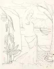 Banhista by Anita Malfatti, 1920, grafite e nanquim sobre papel, offered Aug 2023