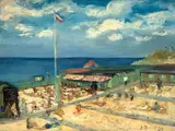 Erich Brill, Praia, 1930, óleo sobre madeira