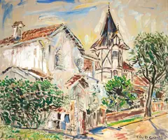 Paisagem Bairro Jardins by Francisco Cuoco, 1974, óleo sobre tela, offered Jun 2023