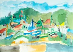Pier - Saco da Ribeira - Ubatuba by Thomaz Ianelli, 2001, aquarela sobre papel, offered Jun 2023