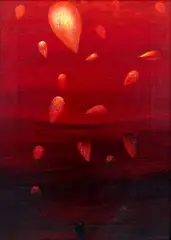 Félix Labisse, Les Pierres de Foudre, 1958, óleo sobre tela