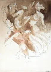 Dançarinos by Juarez Machado, óleo sobre madeira, offered Jun 2023