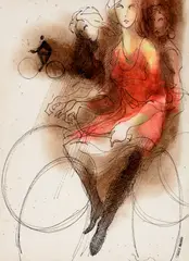 Figuras by Juarez Machado, nanquim e aquarela sobre papel, offered Jun 2023