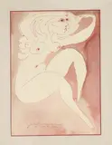 Ivan Serpa, Da série Erótica, 1972, aquarela e caneta esferográfica sobre cartão