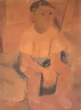Menino by Yolanda Mohalyi, guache sobre papel colado em placa, offered Jun 2023