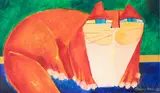 Gato Vermelho by Aldemir Martins, 1985, acrílica sobre tela, offered Jun 2023