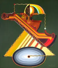 Mãe, mãe by Miguel dos Santos, 1988, óleo sobre tela, offered Jun 2023