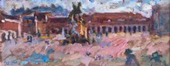 Praça do Comércio by Sergio Telles, óleo sobre tela, offered Jun 2023