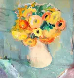 Vaso de Flores by Yolanda Mohalyi, aquarela sobre cartão, offered Jun 2023