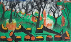 Queimada by José Antônio da Silva, 1966, óleo sobre tela, offered Jun 2023