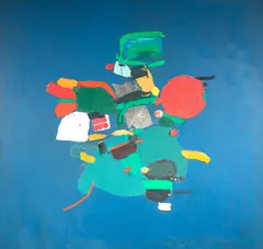 Sem Título by Maria Polo, 1969, óleo e prata sobre linho, offered Jun 2023