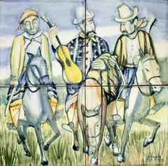 Três Gauchos by Mario Zanini, azulejo, offered Jun 2023