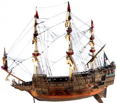 Caravela inglesa real by Modelo Naval, madeira de nogueira, offered Apr 2023