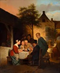 Ferdinand de Braekeleer, Dia de Festa, 1847, óleo sobre madeira