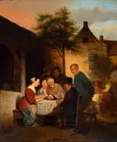 Ferdinand de Braekeleer, Dia de Festa, 1847, óleo sobre madeira