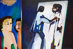 Retrato de família by Aldemir Martins, 1982, acrílica sobre tela, offered Apr 2023