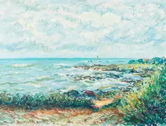 Pierre Philippe Bertrand, La Côte Sauvage em Bretagne, óleo sobre tela