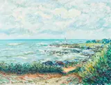 Pierre Philippe Bertrand, La Côte Sauvage em Bretagne, óleo sobre tela