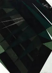 Geométrico Verde by Emanoel Araujo, 1980, xilogravura, offered Mar 2023